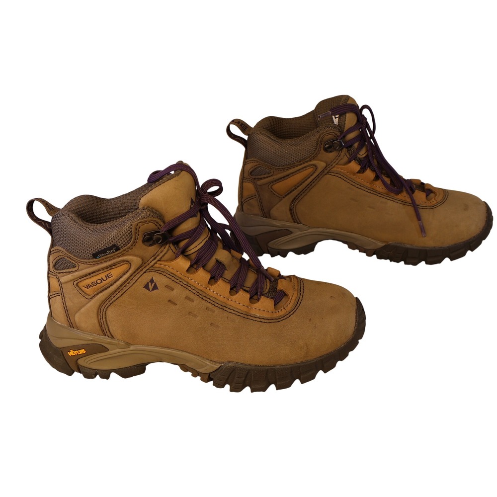 Vasque Womens 6M Talus UltraDry Hiking Boots Brown Purple Waterproof Vibram 7419